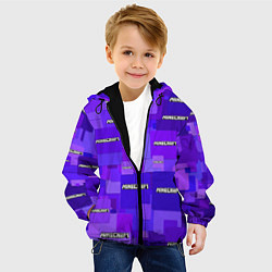 Куртка с капюшоном детская Minecraft pattern logo, цвет: 3D-черный — фото 2