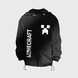 Куртка с капюшоном детская Minecraft glitch на темном фоне: надпись, символ, цвет: 3D-черный