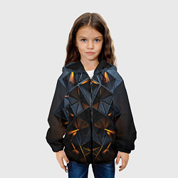 Куртка с капюшоном детская Объемные кубы, цвет: 3D-черный — фото 2