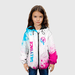 Куртка с капюшоном детская Sally Face neon gradient style: надпись, символ, цвет: 3D-черный — фото 2