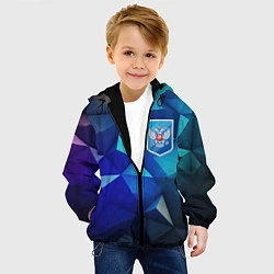 Куртка с капюшоном детская Russia blue abstract, цвет: 3D-черный — фото 2