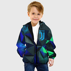 Куртка с капюшоном детская Juventus blue abstract logo, цвет: 3D-черный — фото 2