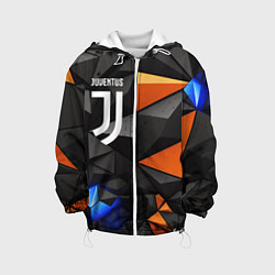 Куртка с капюшоном детская Juventus orange black style, цвет: 3D-белый