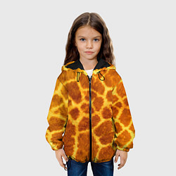 Куртка с капюшоном детская Шкура жирафа - текстура, цвет: 3D-черный — фото 2