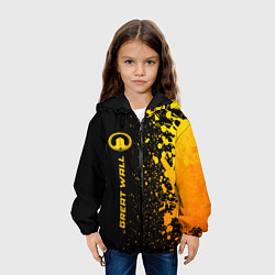 Куртка с капюшоном детская Great Wall - gold gradient: по-вертикали, цвет: 3D-черный — фото 2