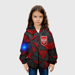 Куртка с капюшоном детская Красный герб РФ, цвет: 3D-черный — фото 2