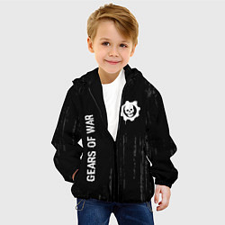 Куртка с капюшоном детская Gears of War glitch на темном фоне: надпись, симво, цвет: 3D-черный — фото 2