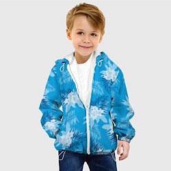 Куртка с капюшоном детская Синие цветы - Vice city - new ver, цвет: 3D-белый — фото 2