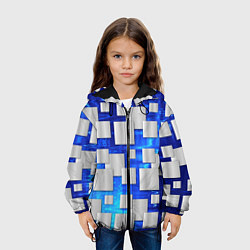 Куртка с капюшоном детская Стальные квадраты, цвет: 3D-черный — фото 2
