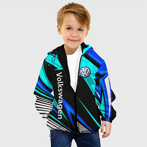 Детская куртка Фольцваген - sport uniform / 3D-Черный – фото 4