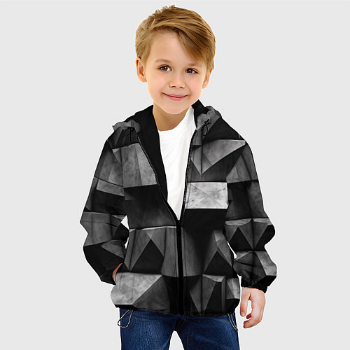 Детская куртка Обман зрения и каменные плиты / 3D-Черный – фото 4