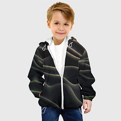 Куртка с капюшоном детская Объемная темная текстура, цвет: 3D-белый — фото 2