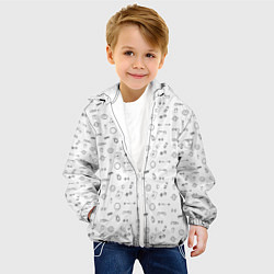Куртка с капюшоном детская Спортивные аксессуары паттерн, цвет: 3D-белый — фото 2