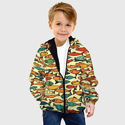 Куртка с капюшоном детская Стайка рыбок, цвет: 3D-черный — фото 2