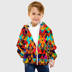 Куртка с капюшоном детская Абстрактный разноцветный, цвет: 3D-белый — фото 2