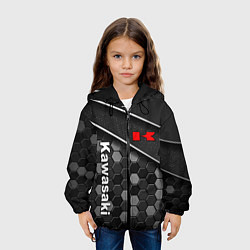 Куртка с капюшоном детская Kawasaki - технологическая, цвет: 3D-черный — фото 2