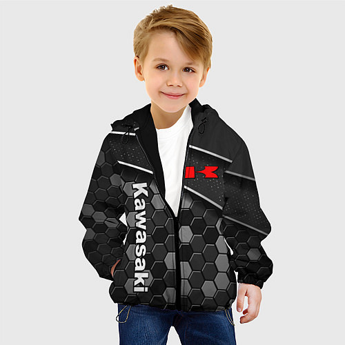 Детская куртка Kawasaki - технологическая / 3D-Черный – фото 4