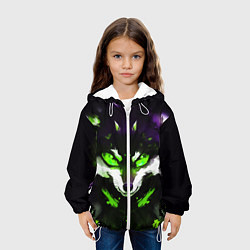 Куртка с капюшоном детская Кислотный енот, цвет: 3D-белый — фото 2