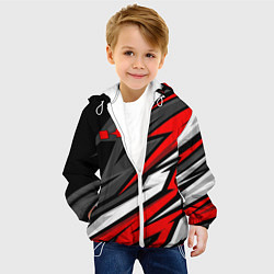 Куртка с капюшоном детская Kawasaki - red uniform, цвет: 3D-белый — фото 2