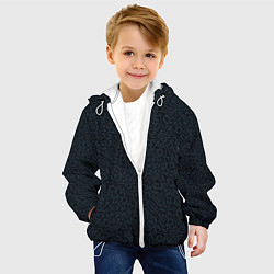 Куртка с капюшоном детская Чёрно-синий паттерн, цвет: 3D-белый — фото 2