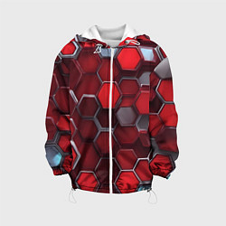 Детская куртка Cyber hexagon red