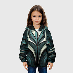 Куртка с капюшоном детская Абстрактные узор в виде лица, цвет: 3D-черный — фото 2