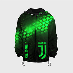 Куртка с капюшоном детская Juventus green logo neon, цвет: 3D-черный