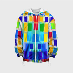 Куртка с капюшоном детская Colorful strips - pop art - vogue, цвет: 3D-белый