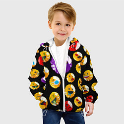 Куртка с капюшоном детская Хитрый эмоджи, цвет: 3D-белый — фото 2