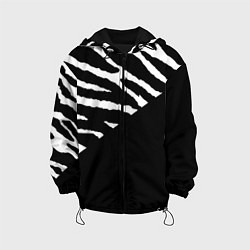 Куртка с капюшоном детская Полосы зебры с черным, цвет: 3D-черный