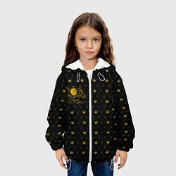 Куртка с капюшоном детская Королевский паттерн - Дарья, цвет: 3D-белый — фото 2
