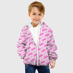 Куртка с капюшоном детская Паттерн - Барби и сердечки, цвет: 3D-белый — фото 2