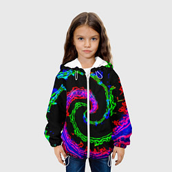 Куртка с капюшоном детская Тай-дай электро, цвет: 3D-белый — фото 2