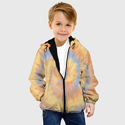 Куртка с капюшоном детская Tie-Dye дизайн, цвет: 3D-черный — фото 2