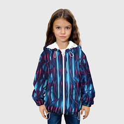 Куртка с капюшоном детская Голубые кибер линии, цвет: 3D-белый — фото 2
