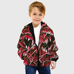 Куртка с капюшоном детская Красные клыки, цвет: 3D-черный — фото 2