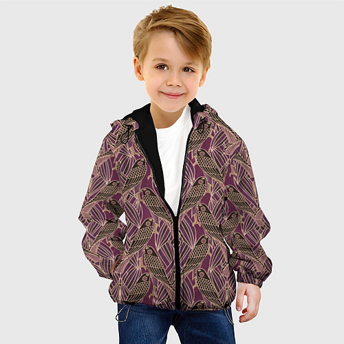 Детская куртка Сокол в стиле модерн - паттерн / 3D-Черный – фото 4