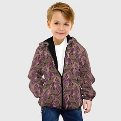 Куртка с капюшоном детская Сокол в стиле модерн - паттерн, цвет: 3D-черный — фото 2