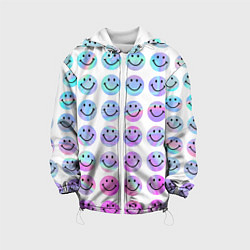 Куртка с капюшоном детская Smiley holographic, цвет: 3D-белый