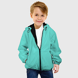 Куртка с капюшоном детская Цвет Тиффани, цвет: 3D-черный — фото 2