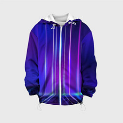 Куртка с капюшоном детская Neon glow - vaporwave - strips, цвет: 3D-белый