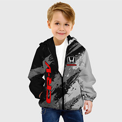 Куртка с капюшоном детская Honda cr-v - Монохром, цвет: 3D-черный — фото 2