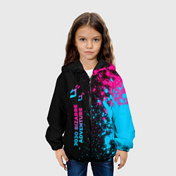 Куртка с капюшоном детская JoJo Bizarre Adventure - neon gradient: по-вертика, цвет: 3D-черный — фото 2