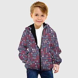 Куртка с капюшоном детская Геометрические детальки, цвет: 3D-черный — фото 2