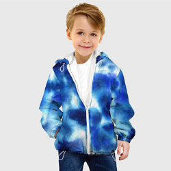 Куртка с капюшоном детская Акварельные абстрактные пятна напоминающие космос, цвет: 3D-белый — фото 2