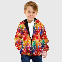 Куртка с капюшоном детская Цветные карандаши, цвет: 3D-черный — фото 2