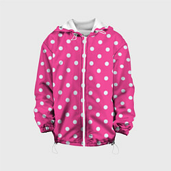 Куртка с капюшоном детская Горошек в цвете Барби, цвет: 3D-белый