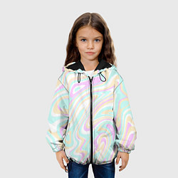 Куртка с капюшоном детская Абстракция бледные цвета, цвет: 3D-черный — фото 2