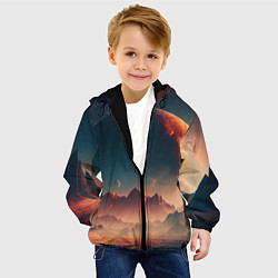 Куртка с капюшоном детская Планета в далеком космосе, цвет: 3D-черный — фото 2