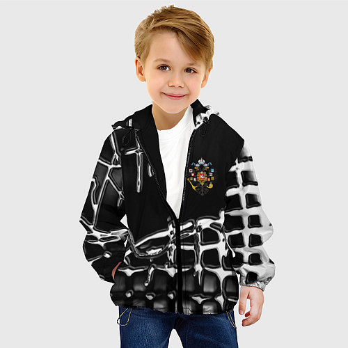 Детская куртка Россия герб РФ / 3D-Черный – фото 4